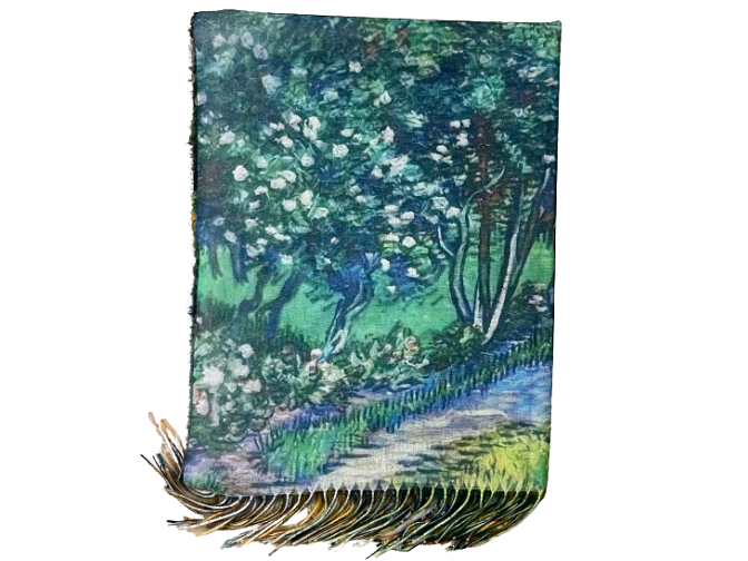 V. van Gogh paveikslo motyvais dvipusė kašmyro skara šalis