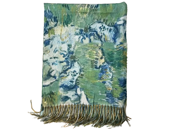 V. van Gogh paveikslo motyvais ypatingo grožio dvipusė kašmyro skara šalis