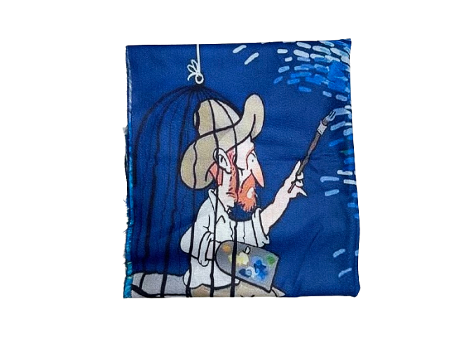 V. van Gogh paveikslo motyvais kašmyro skara šalis gražios mėlynos spalvos